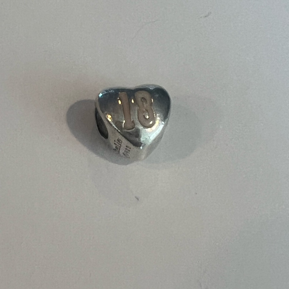 “18” Silver Heart Charm